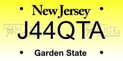 J44QTA New Jersey License Plate