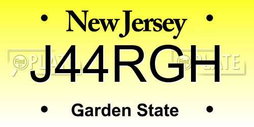J44RGH New Jersey License Plate