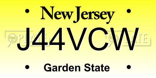 J44VCW New Jersey License Plate