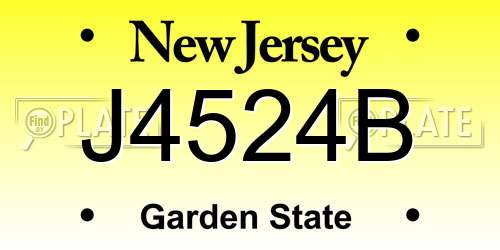J4524B New Jersey License Plate