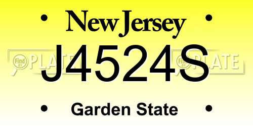 J4524S New Jersey License Plate