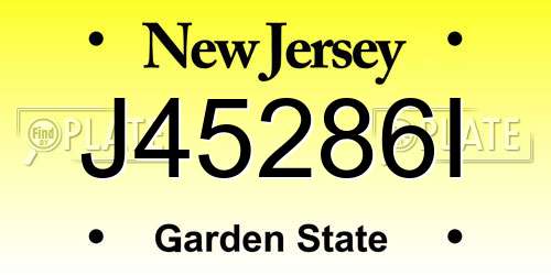 J45286I New Jersey License Plate