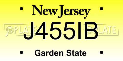 J455IB New Jersey License Plate