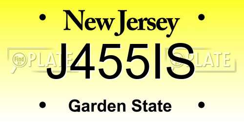 J455IS New Jersey License Plate