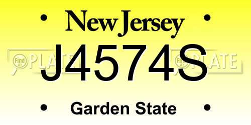 J4574S New Jersey License Plate