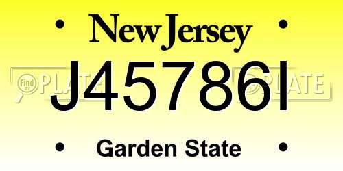 J45786I New Jersey License Plate
