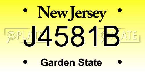 J4581B New Jersey License Plate