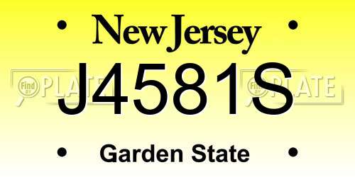J4581S New Jersey License Plate