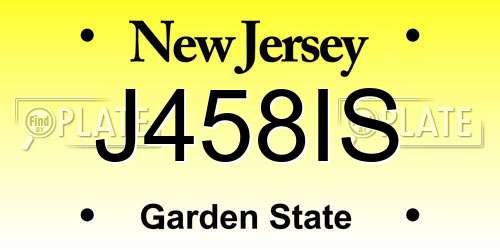 J458IS New Jersey License Plate
