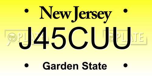 J45CUU New Jersey License Plate