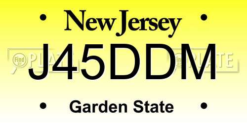 J45DDM New Jersey License Plate