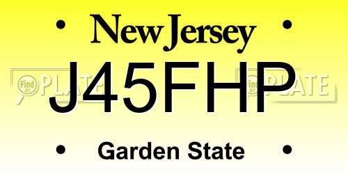 J45FHP New Jersey License Plate