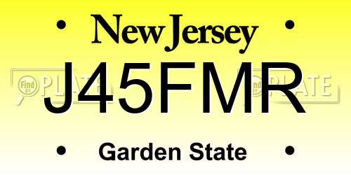 J45FMR New Jersey License Plate