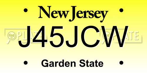 J45JCW New Jersey License Plate