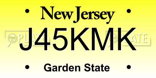 J45KMK New Jersey License Plate