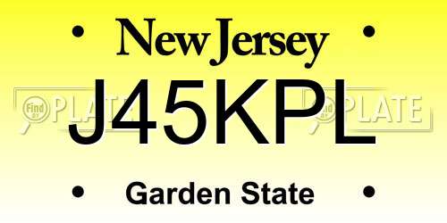 J45KPL New Jersey License Plate