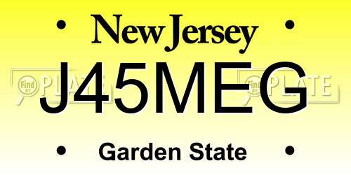 J45MEG New Jersey License Plate