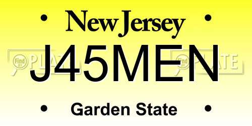 J45MEN New Jersey License Plate