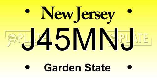J45MNJ New Jersey License Plate