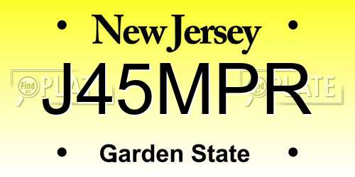 J45MPR New Jersey License Plate
