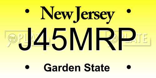 J45MRP New Jersey License Plate