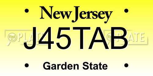 J45TAB New Jersey License Plate