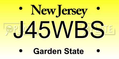 J45WBS New Jersey License Plate