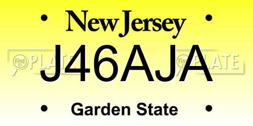 J46AJA New Jersey License Plate
