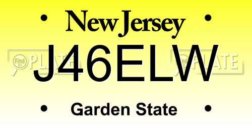 J46ELW New Jersey License Plate