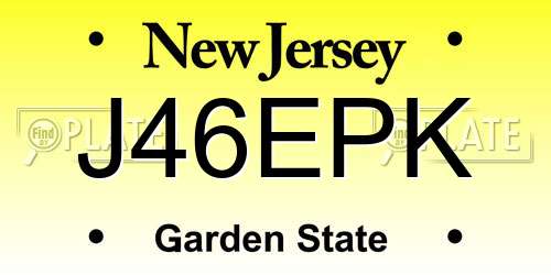 J46EPK New Jersey License Plate