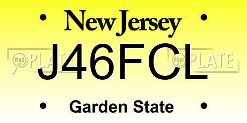 J46FCL New Jersey License Plate
