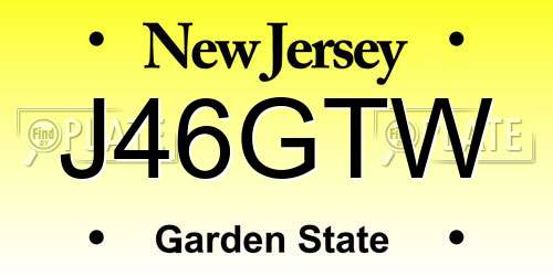 J46GTW New Jersey License Plate
