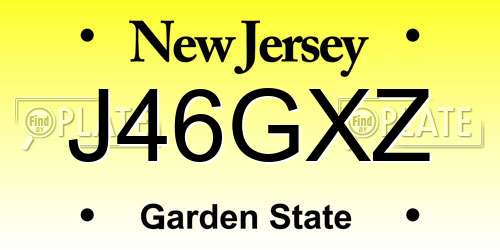 J46GXZ New Jersey License Plate