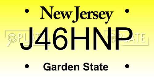 J46HNP New Jersey License Plate