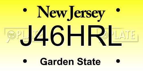 J46HRL New Jersey License Plate