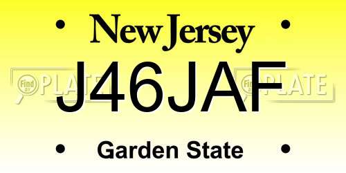 J46JAF New Jersey License Plate