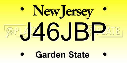 J46JBP New Jersey License Plate