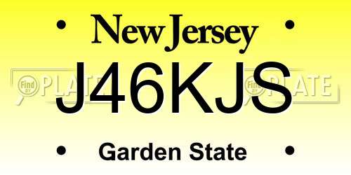 J46KJS New Jersey License Plate