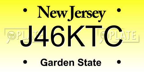 J46KTC New Jersey License Plate