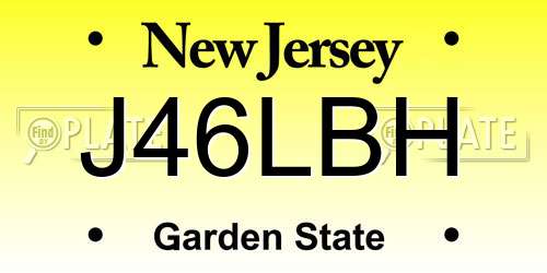 J46LBH New Jersey License Plate