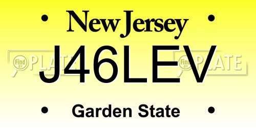 J46LEV New Jersey License Plate