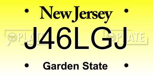 J46LGJ New Jersey License Plate