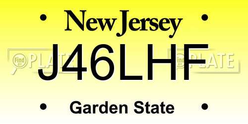 J46LHF New Jersey License Plate