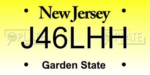 J46LHH New Jersey License Plate
