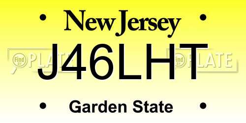 J46LHT New Jersey License Plate