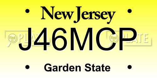 J46MCP New Jersey License Plate