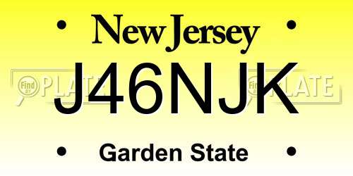 J46NJK New Jersey License Plate