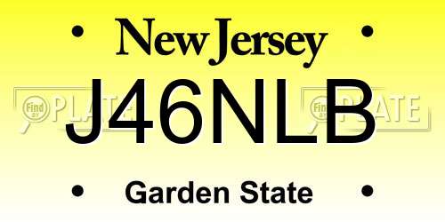 J46NLB New Jersey License Plate