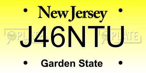 J46NTU New Jersey License Plate