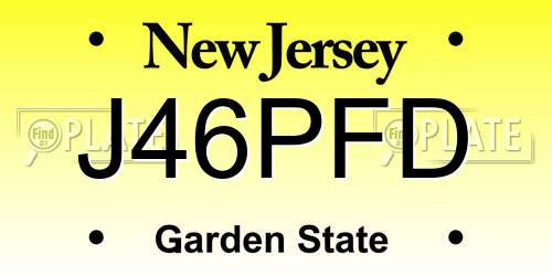 J46PFD New Jersey License Plate